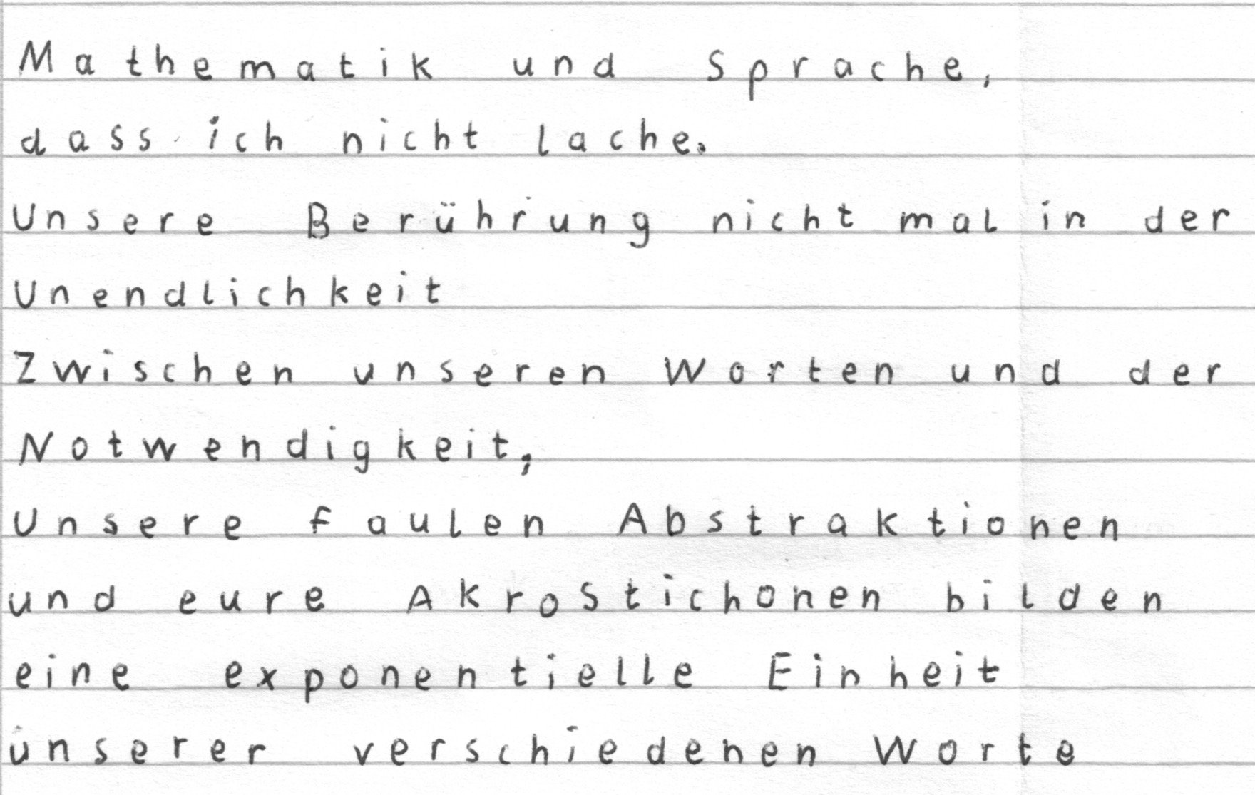 Mathematische Gedichte - ein gemeinsames Projekt der Leistungskurse Deutsch und Mathematik am 30. November 2023